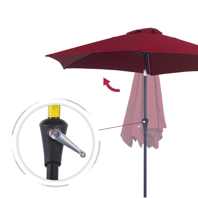 4goodz Outsunny knikparasol 270 cm met draaihendel aluminium - 3172738 large