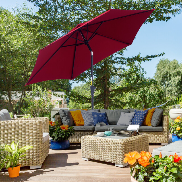 4goodz Outsunny knikparasol 270 cm met draaihendel aluminium - 3172738 large