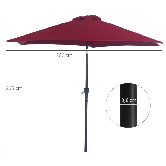 4goodz Outsunny knikparasol 270 cm met draaihendel aluminium - 3172738 large