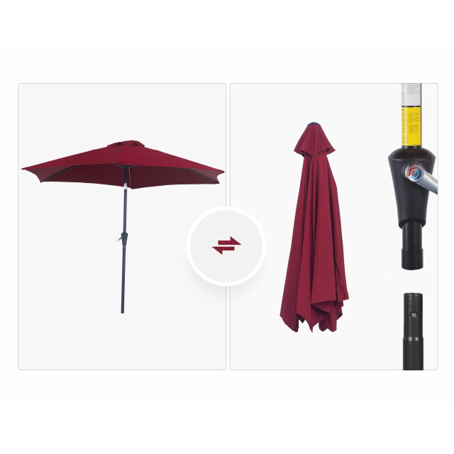 4goodz Outsunny knikparasol 270 cm met draaihendel aluminium - 3172738 large