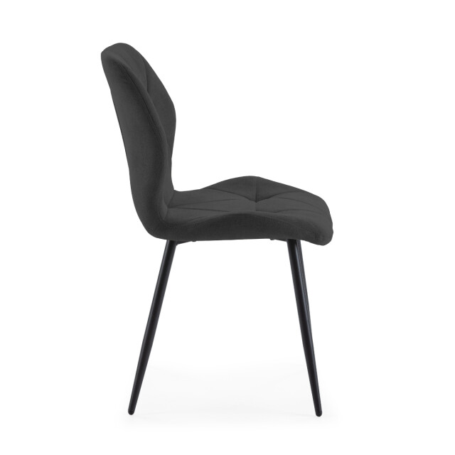 CaliCosy Set van 4 stoelen in stof met zwarte metalen poten l47,5 cm luna 3078792 large