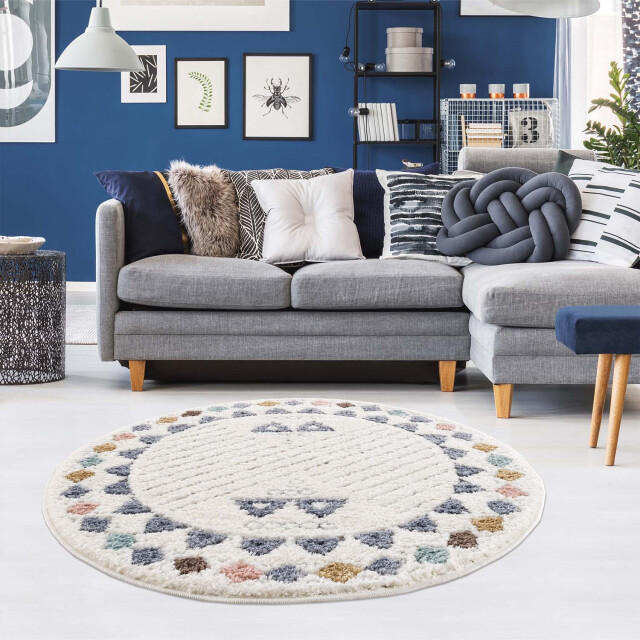 Muratap Vloerkleed focus anime rond hoogpolig fluffy scandinavisch multikleur 3172454 large