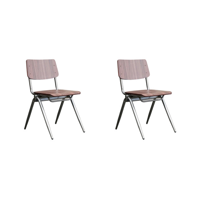 Label51 Eetkamerstoel solid donker hout set van 2 3172593 large