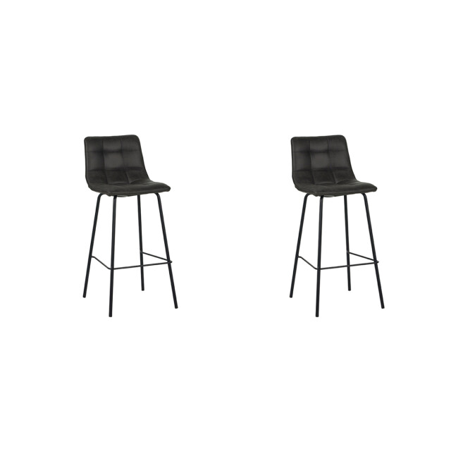 Label51 Barkruk bistro antraciet micro suede set van 2 3172633 large