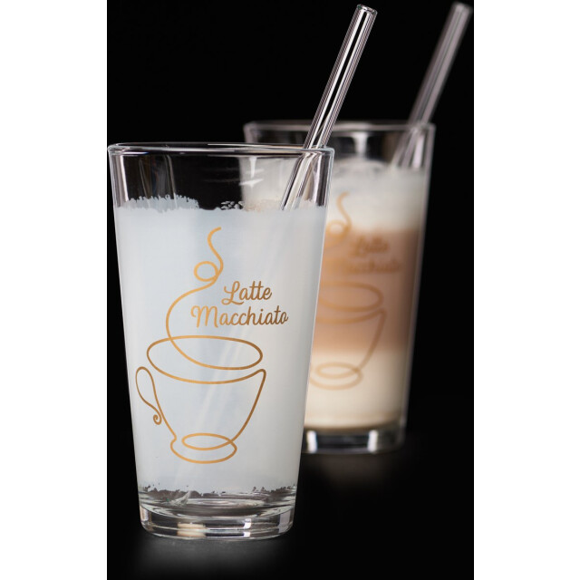 Ritzenhoff & Breker Set/2 latte macchiato m/rietjes in gb coffee 3083918 large