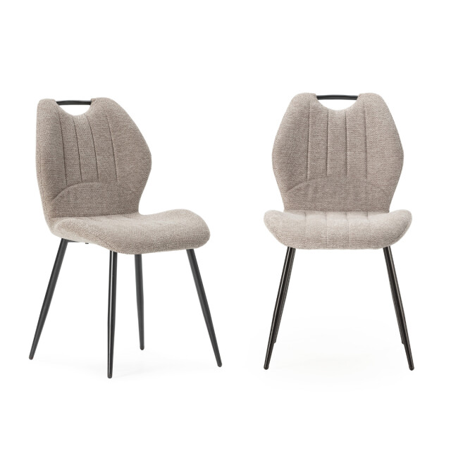 CaliCosy Set van 4 stoelen in stof met zwarte metalen poten l48 cm muli 3078789 large