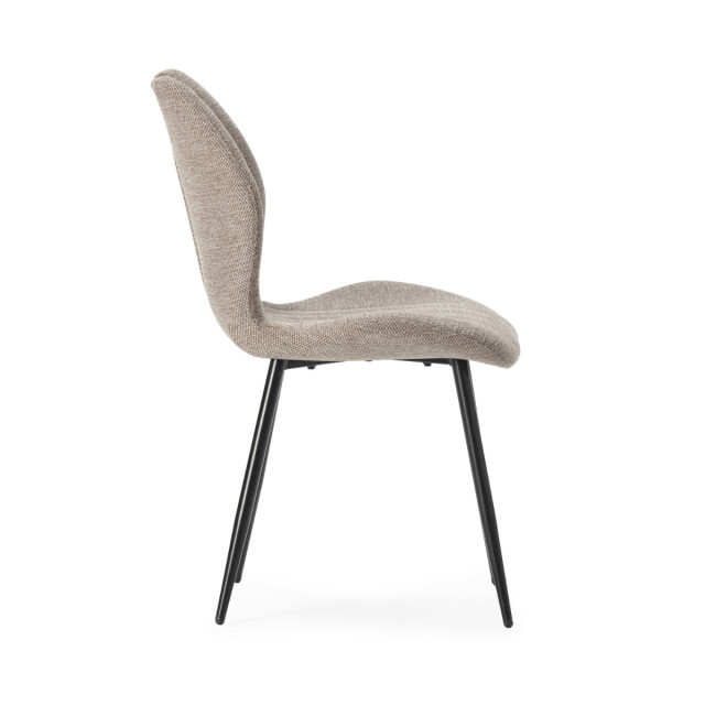 CaliCosy Set van 4 stoelen in stof met zwarte metalen poten l48 cm muli 3078789 large