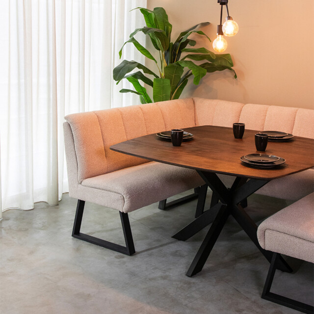 Label51 Eetkamertafel blake espresso mangohout 130x130 cm 3172571 large
