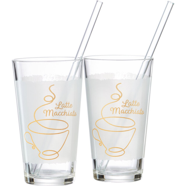 Ritzenhoff & Breker Set/2 latte macchiato m/rietjes in gb coffee 3083918 large