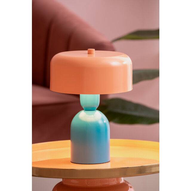 Leitmotiv tafellamp double funky aqua blue & peach orange 3062225 large