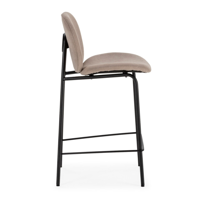 CaliCosy Set van 2 krukken in stof met zwarte metalen poten l43 cm cori 3079167 large