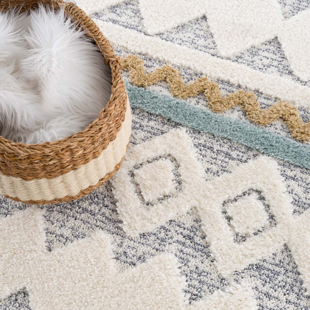 Muratap Vloerkleed focus rond hoogpolig fluffy scandinavisch multi- 200 cm 3172483 large