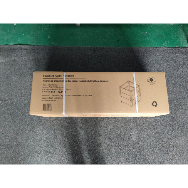 4gardenz ® plantenbak verhoogde bodem bloembak 50x50x60 cm antraciet 3078870 large