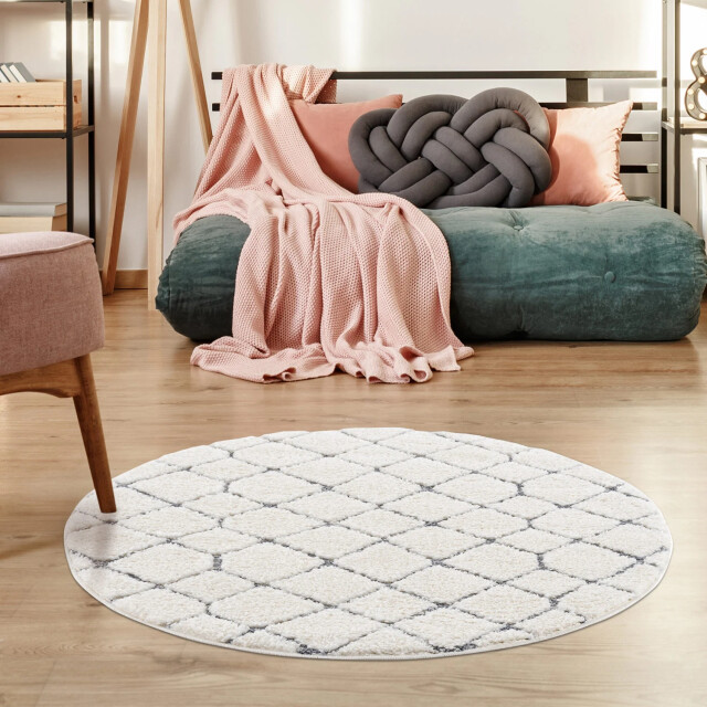 Muratap Vloerkleed focus madrid rond hoogpolig fluffy scandinavisch - 3172407 large