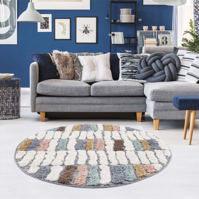 Muratap Vloerkleed focus patty rond hoogpolig fluffy scandinavisch - 3172465 large