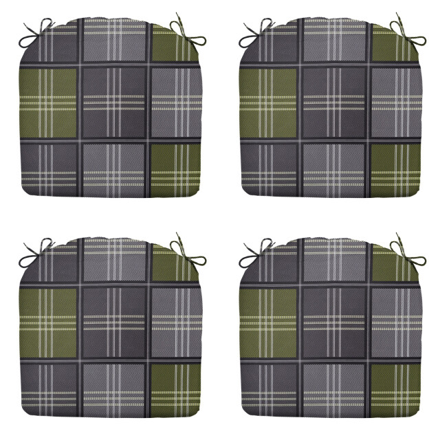 Madison zitkussen patchy olive ca. 46x48 cm set van 4 3083427 large