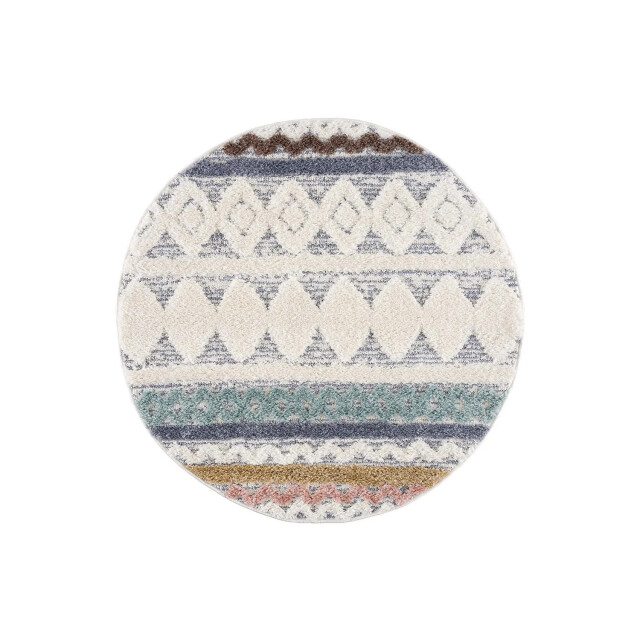 Muratap Vloerkleed focus rond hoogpolig fluffy scandinavisch multi- 200 cm 3172483 large