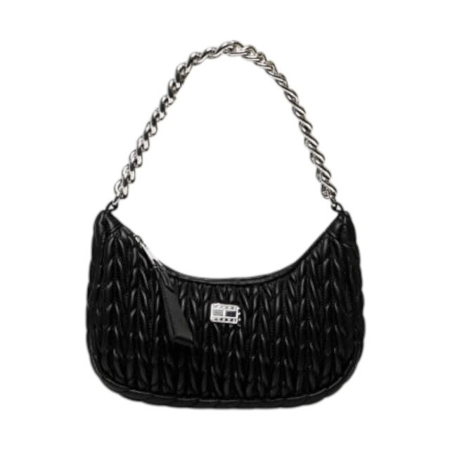 Tommy Hilfiger Tas dames met knopen Tommy Hilfiger Zwart Iconic Schoudertas large