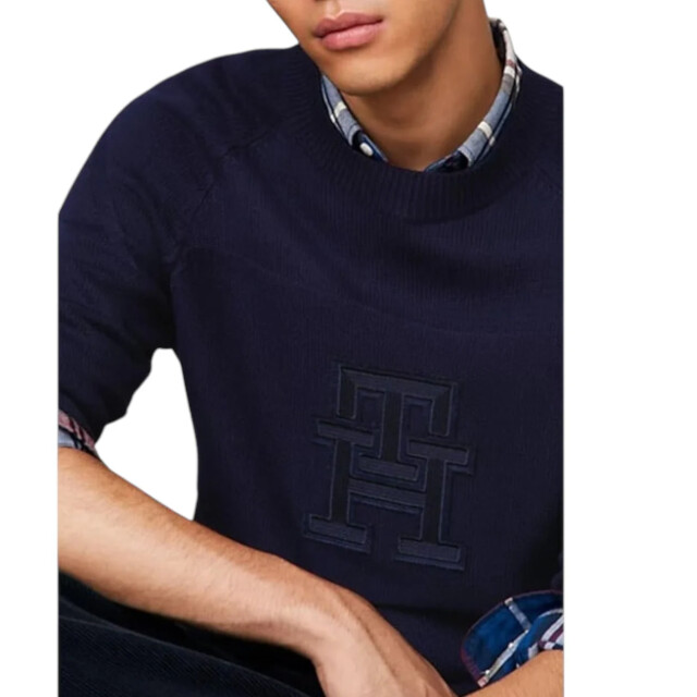 Tommy Hilfiger Katoen trui Tommy Hilfiger Blauw Monogram Trui large