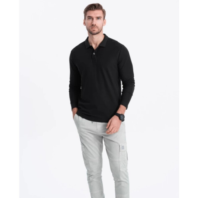 Ombre Poloshirt heren longsleeve - jergen OM-0114-1 large