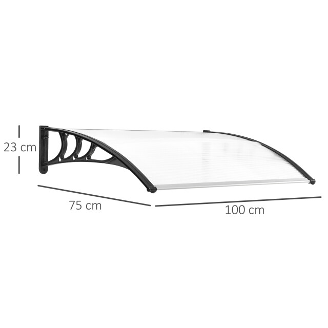 4goodz Outsunny deurluifel terrasoverkapping polycarbonaat, 75x100cm 3173040 large