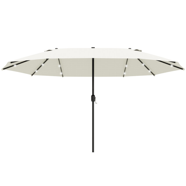 4goodz Outsunny led duo-parasol xl 440x260 cm met verlichting creme 3173044 large