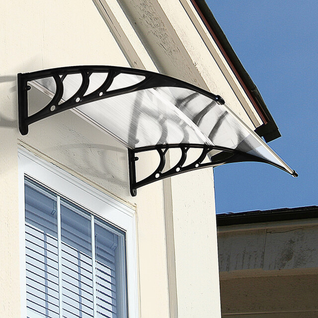 4goodz Outsunny deurluifel terrasoverkapping polycarbonaat, 75x100cm 3173040 large