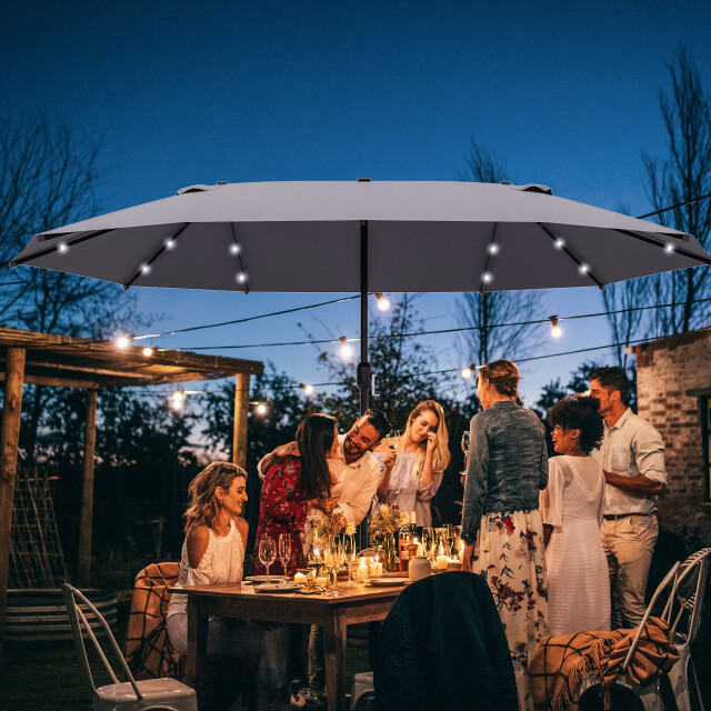 4goodz Outsunny led duo-parasol xl 440x260 cm met verlichting - 3173043 large