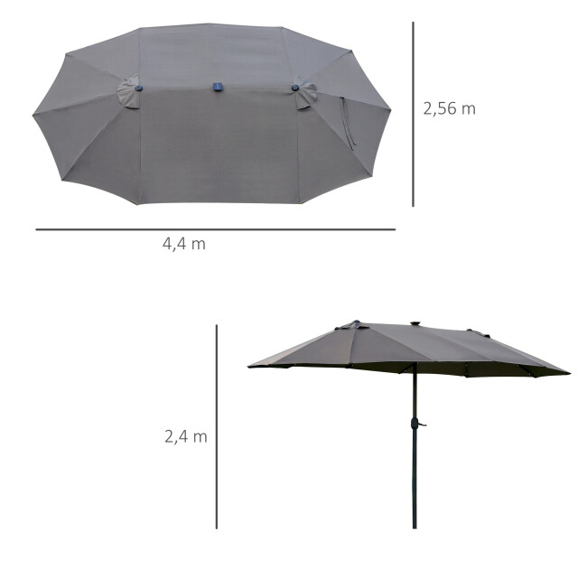 4goodz Outsunny led duo-parasol xl 440x260 cm met verlichting - 3173043 large