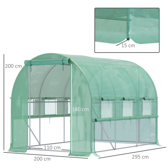 4goodz Foliekas 3x2x2 m tunnel inloopkas kweektent 6 ramen - 3173039 large
