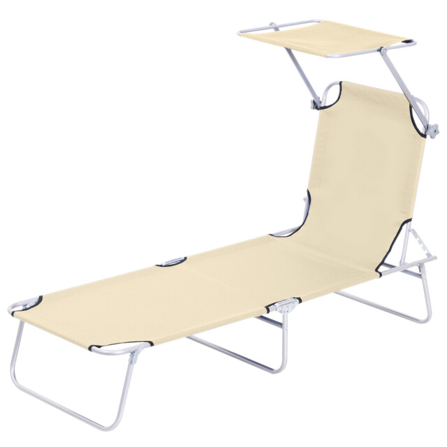 4goodz Ligbed opvouwbaar met zonnescherm inklapbaar 4 standen - 3173046 large