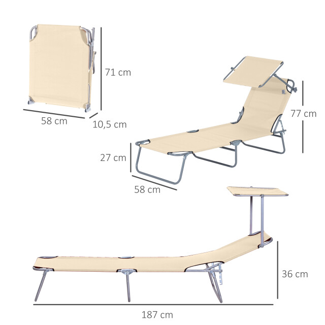 4goodz Ligbed opvouwbaar met zonnescherm inklapbaar 4 standen - 3173046 large
