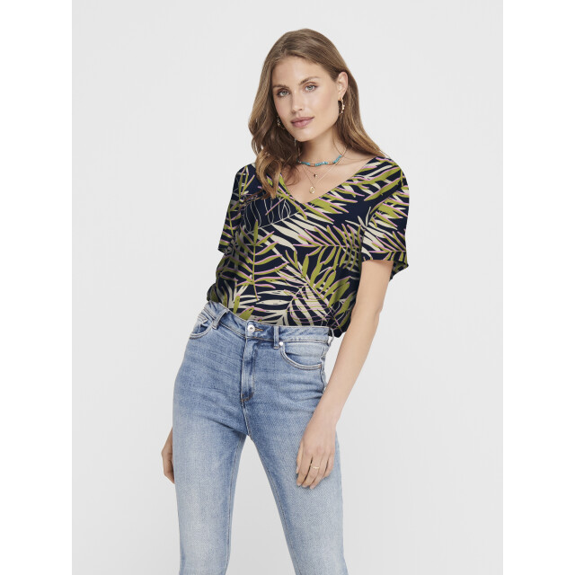Jacqueline de Yong Jdystarr life s/s v-neck top wvn 15198141 large