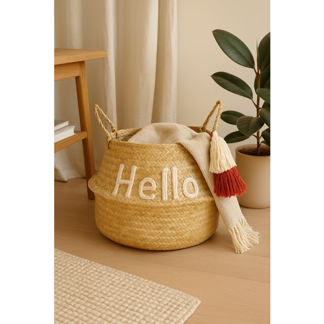 Casa di Elturo Opbergmand hello – riet – Ø35 x h40cm 2751184 large