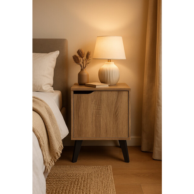 Casa di Elturo Nachtkastje cube hout met zwarte poten – l34,5 x b32 x h47 cm 2780933 large