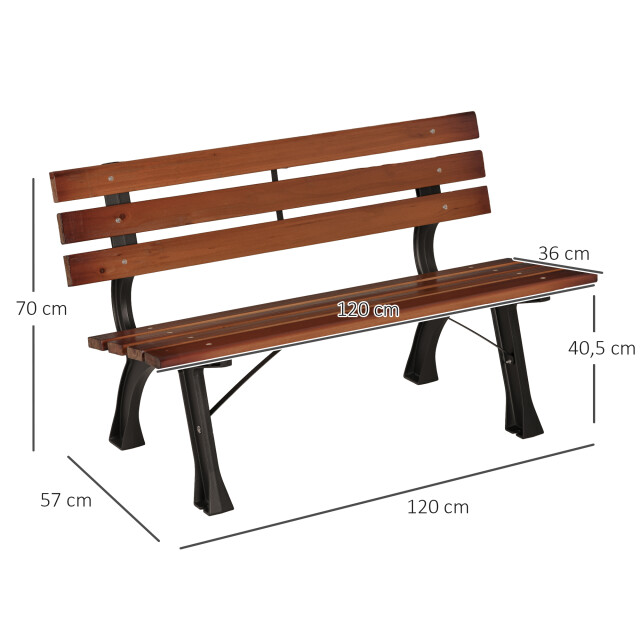 4goodz Tuinbank 2-personen max. 240 kg met rugleuning van hout 3173142 large