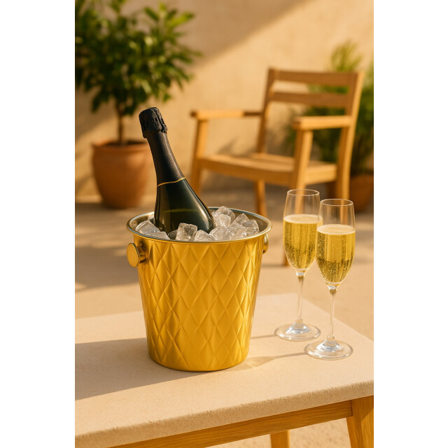 Casa di Elturo Luxe champagne/wijnkoeler – rvs – mat – Ø24 cm x h22 cm 2975072 large