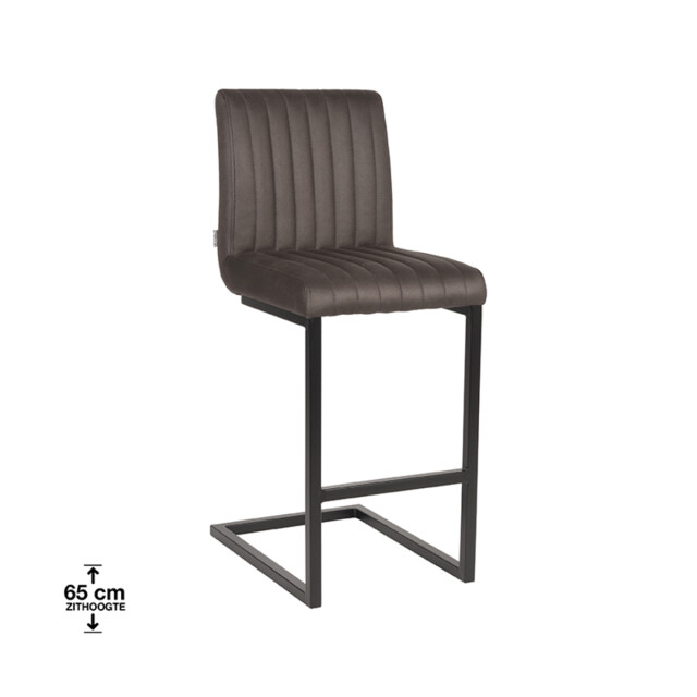 Label51 Barkruk milo antraciet microfiber zithoogte 65 set van 2 3172551 large