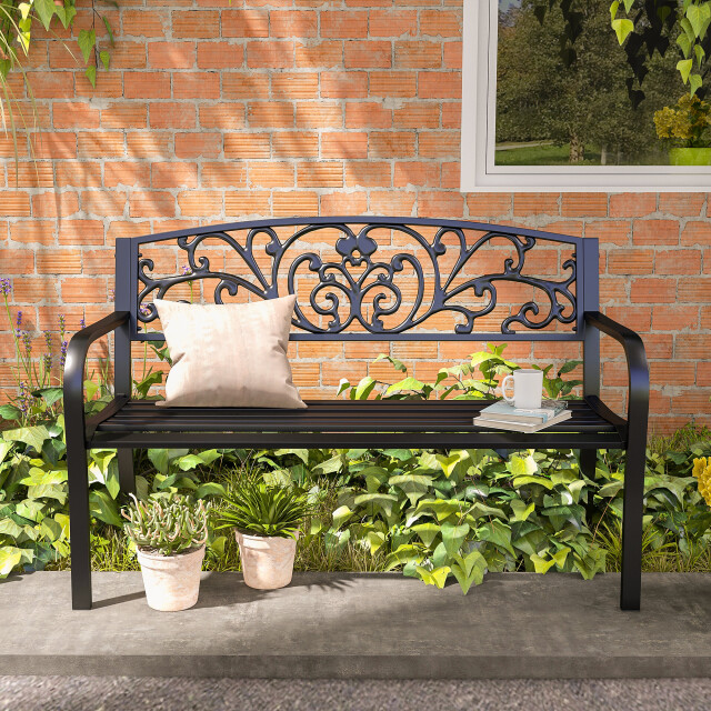4goodz Tuinbank metaal 2-zits rugleuning en leuning tot 250 kg - 3173143 large