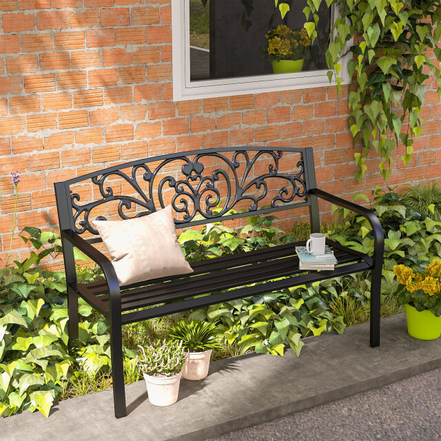 4goodz Tuinbank metaal 2-zits rugleuning en leuning tot 250 kg - 3173143 large