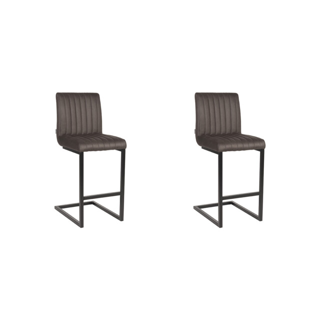 Label51 Barkruk milo antraciet microfiber zithoogte 65 set van 2 3172551 large