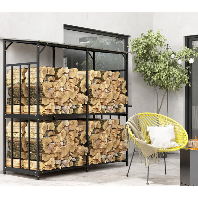 4goodz Outsunny houtopslag buiten, houtopslag 2,1 m³ met afdekking 3173140 large