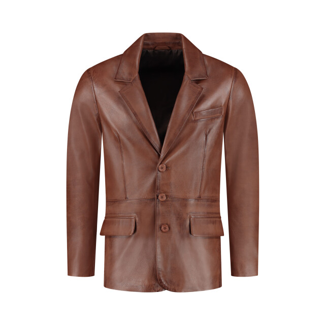 Cycas D'or Leren colbert blazer heren hypeblazerbrown large