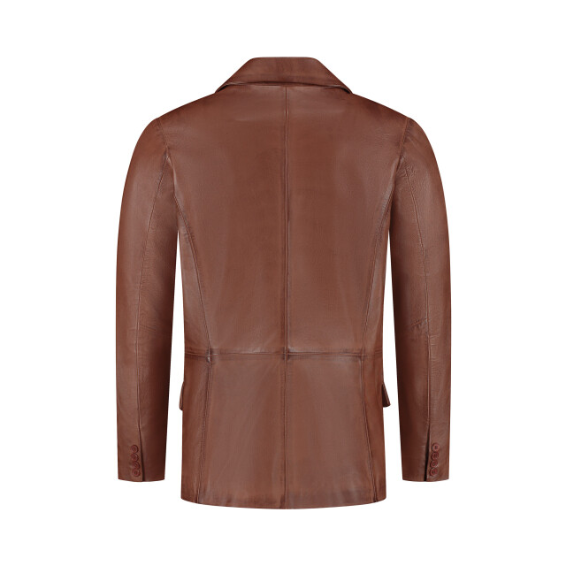 Cycas D'or Leren colbert blazer heren hypeblazerbrown large