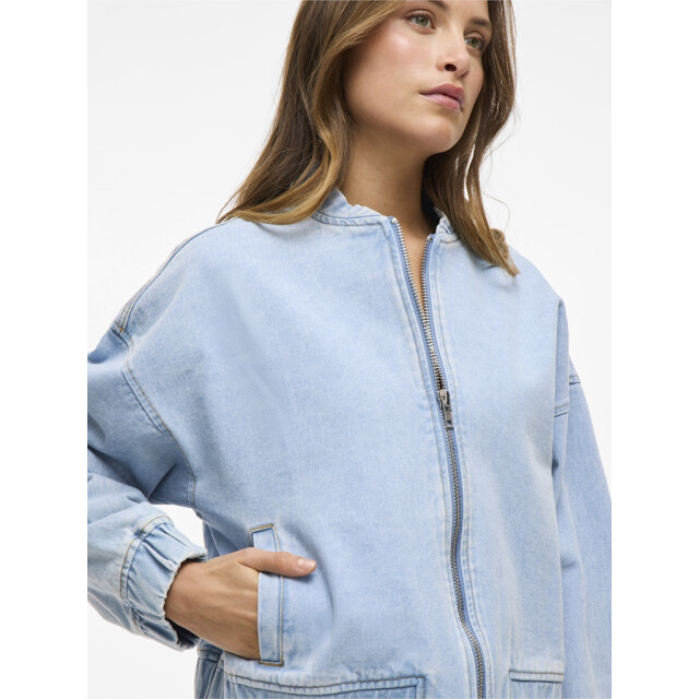 Vila vimarley denim bomber jacket 14109889 light blue denim 06121.260.0009 large