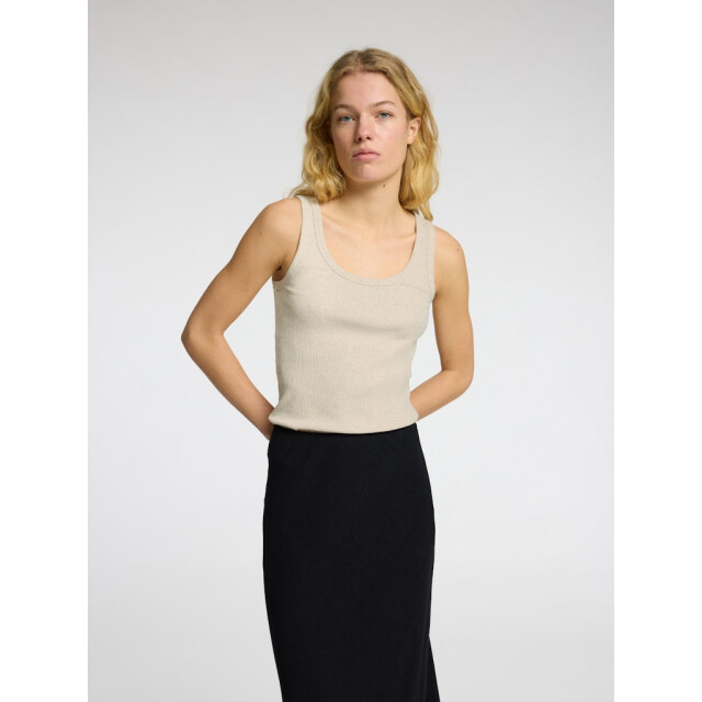 Selected Femme slfanna u-neck tank top noos 16096507 oatmeal 06010.941.0001 large
