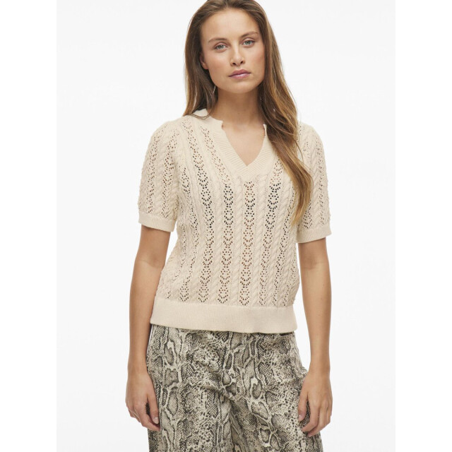 Vila vinajra o-neck s/s short t-shirt 14105437 birch 06011.198.0136 large