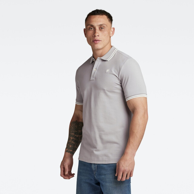 G-Star dunda slim stripe polo d17127-5864 g276 grey alloy 05311.940.0033 large