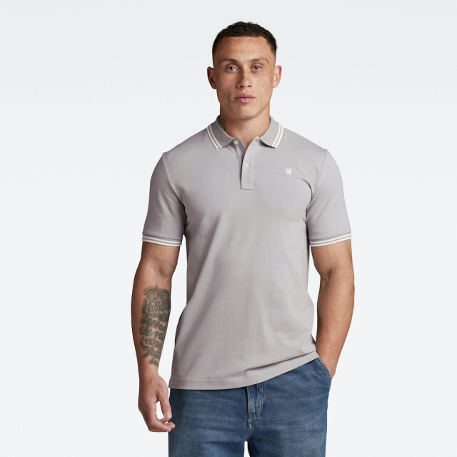 G-Star dunda slim stripe polo d17127-5864 g276 grey alloy 05311.940.0033 large