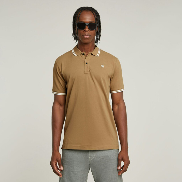 G-Star dunda slim stripe polo d17127-5864 b444 safari 05311.198.0021 large